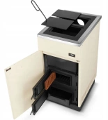 Kuchnia węglowa piec kominek z płaszczem wodnym CO 10-12kW (kolor: beż, średnica wylotu spalin: 120 mm) - spełnia anty-smogowy EkoProjekt 99681702